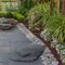 Decorative Outdoor Weather-Resistant Artistic Artificial Faux Stone Rock, Garden Patio Granite Grey Fiberglass Stone